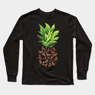 Tropical Pineapple Dachshund Dog Lovers Gift Long Sleeve T-Shirt